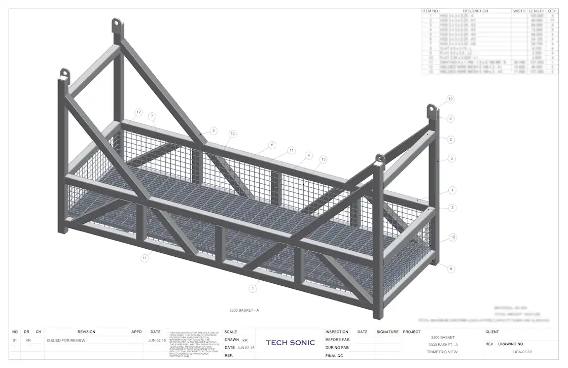 The 3300 Basket-A facilitates safe exchanger loading with its robust and secure structure.